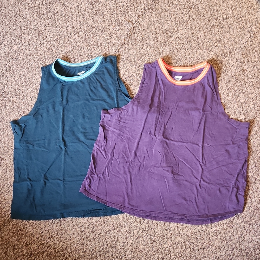 Avia Varsity Tank Tops - Purple And Teal Size 3X/2X